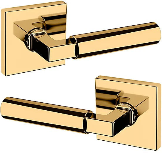 Baldwin Estate L029 Gramercy Full Dummy Lever with R017 Rosette in Unlacquered Brass finish