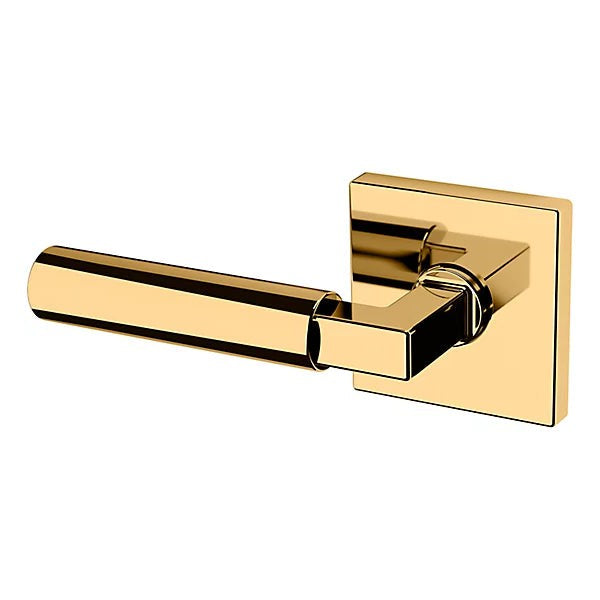 Baldwin Estate L029 Gramercy Left Handed Half Dummy Lever with R017 Rose in Unlacquered Brass finish