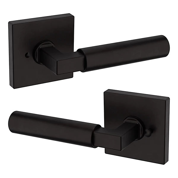 Baldwin Estate L029 Gramercy Privacy Lever with R017 Rose in Oil Rubbed Bronze finish