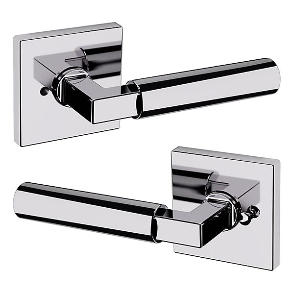 Baldwin Estate L029 Gramercy Privacy Lever with R017 Rose in Polished Chrome finish