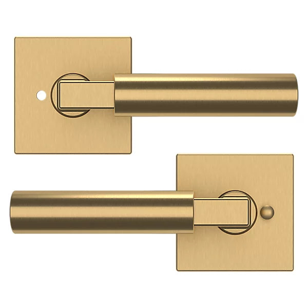 Baldwin Estate L029 Gramercy Privacy Lever with R017 Rose in Vintage Brass finish