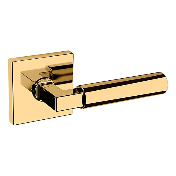 Baldwin Estate L029 Gramercy Right Handed Half Dummy Lever with R017 Rose in Unlacquered Brass finish