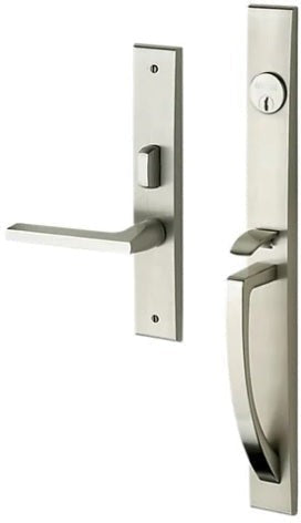 Baldwin Estate Lakeshore Mortise Handleset Entrance Trim with Interior 5162 Lever in Lifetime Satin Nickel finish