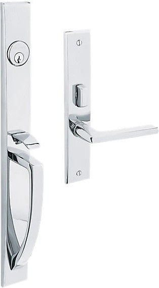 Baldwin Estate Lakeshore Mortise Handleset Entrance Trim with Interior 5162 Lever in Polished Chrome finish