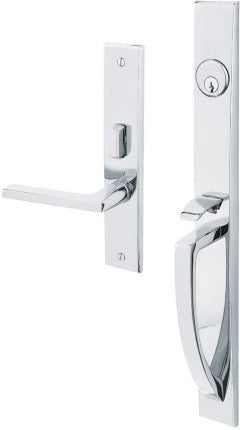 Baldwin Estate Lakeshore Mortise Handleset Entrance Trim with Interior 5162 Lever in Polished Chrome finish