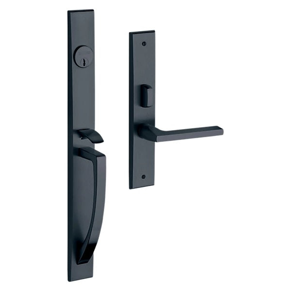 Baldwin Estate Lakeshore Mortise Handleset Entrance Trim with Left Handed Interior 5162 Lever in Oil Rubbed Bronze finish