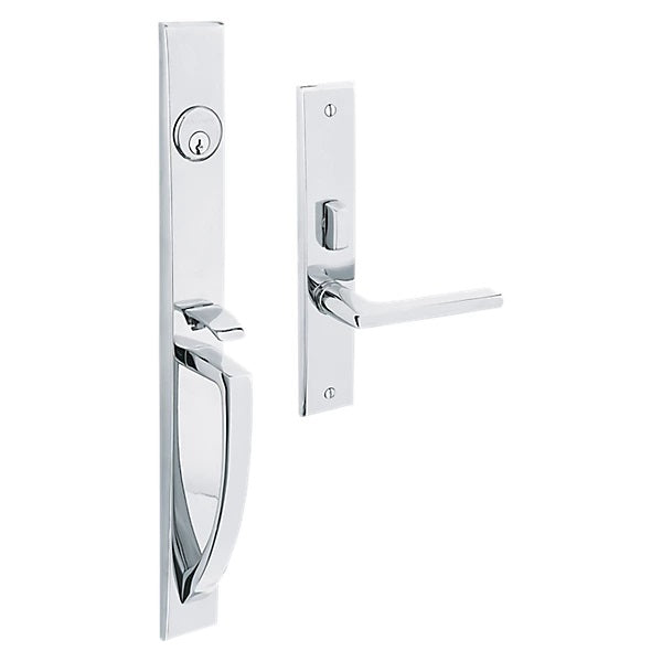Baldwin Estate Lakeshore Mortise Handleset Entrance Trim with Left Handed Interior 5162 Lever in Polished Chrome finish