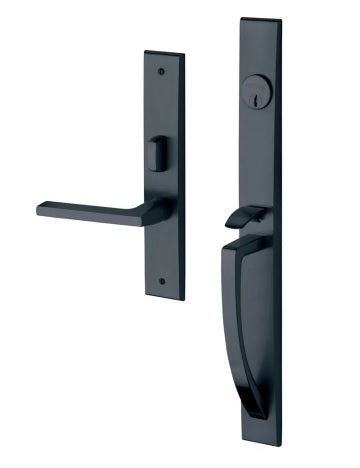 Baldwin Estate Lakeshore Mortise Handleset Entrance Trim with Right Handed Interior 5162 Lever in Oil Rubbed Bronze finish