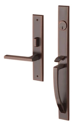Baldwin Estate Lakeshore Mortise Handleset Entrance Trim with Right Handed Interior 5162 Lever in Venetian Bronze finish