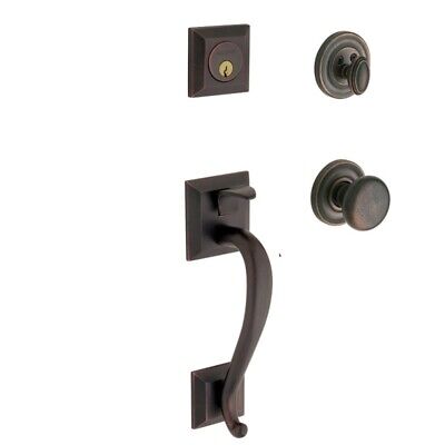 Baldwin Estate Madison Sectional Single Cylinder Handleset with Interior 5015 Classic Knob in Oil Rubbed Bronze finish