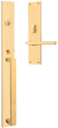 Baldwin Estate Minneapolis 20" Entrance Handleset Trim with Interior 5162 Lever in Lifetime Satin Brass finish