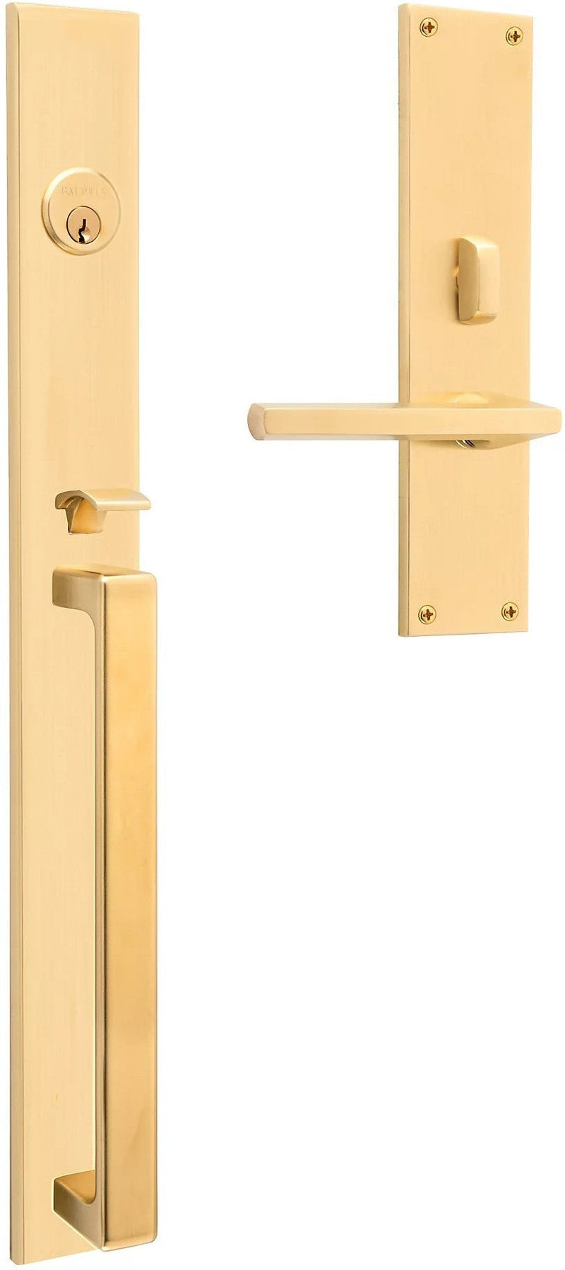 Baldwin Estate Minneapolis 20" Entrance Handleset Trim with Interior 5162 Lever in Lifetime Satin Brass finish