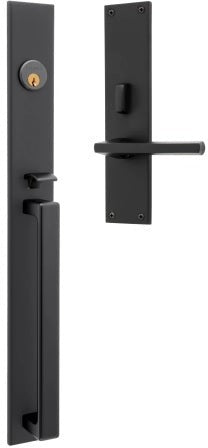 Baldwin Estate Minneapolis 20" Entrance Handleset Trim with Interior 5162 Lever in Satin Black finish