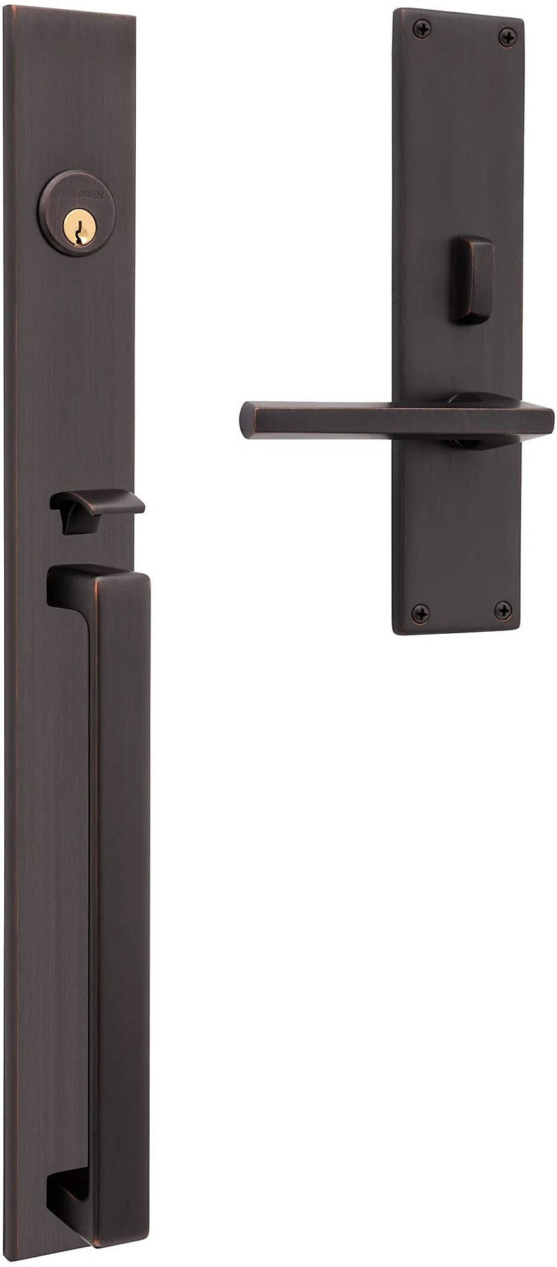 Baldwin Estate Minneapolis 20" Entrance Handleset Trim with Interior 5162 Lever in Venetian Bronze finish