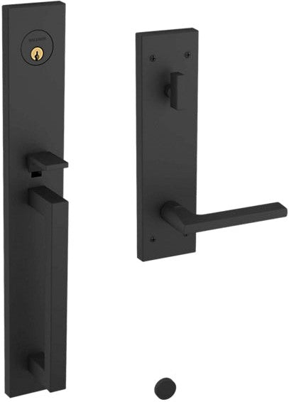 Baldwin Estate Minneapolis Full Escutcheon Single Cylinder Handleset With Interior 5162 Lever in Satin Black finish