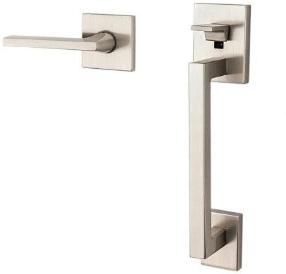 Baldwin Estate Minneapolis Lower Half Handleset with Interior 5162 Lever in Lifetime Satin Nickel finish