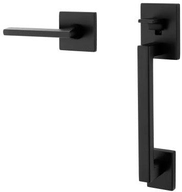 Baldwin Estate Minneapolis Lower Half Handleset with Interior 5162 Lever in Satin Black finish