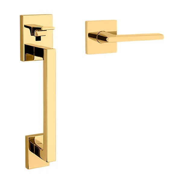 Baldwin Estate Minneapolis Lower Half Handleset with Interior Left Handed 5162 Lever in Lifetime Polished Brass finish