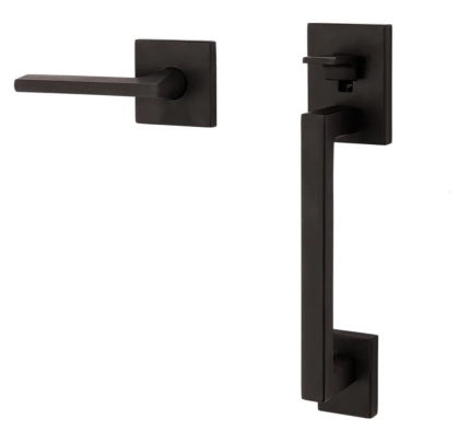 Baldwin Estate Minneapolis Lower Half Handleset with Interior Right Handed 5162 Lever in Oil Rubbed Bronze finish