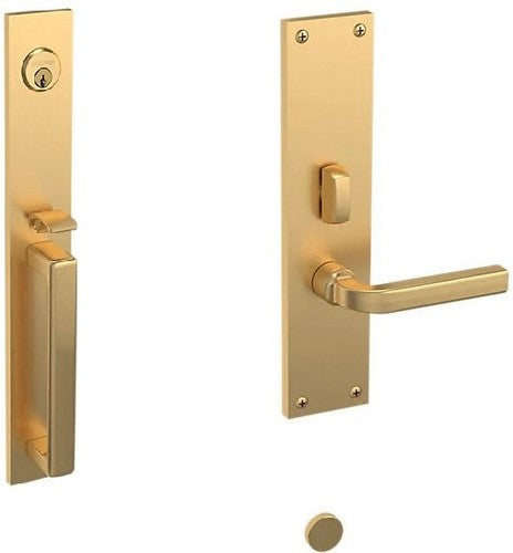 Baldwin Estate Minneapolis Mortise Handleset Entrance Trim with Interior 5162 Lever in Lifetime Satin Brass finish