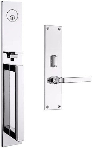 Baldwin Estate Minneapolis Mortise Handleset Entrance Trim with Interior 5162 Lever in Polished Chrome finish