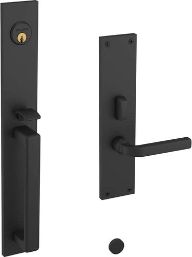 Baldwin Estate Minneapolis Mortise Handleset Entrance Trim with Interior 5162 Lever in Satin Black finish