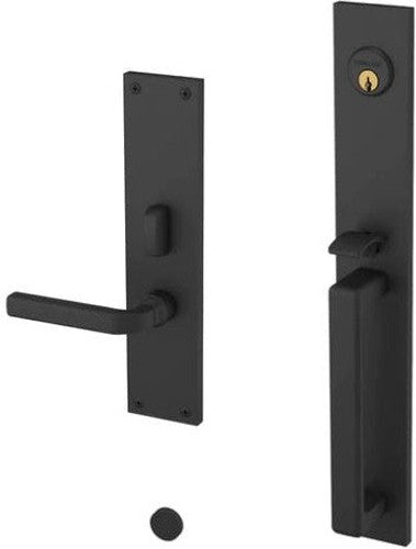 Baldwin Estate Minneapolis Mortise Handleset Entrance Trim with Interior 5162 Lever in Satin Black finish