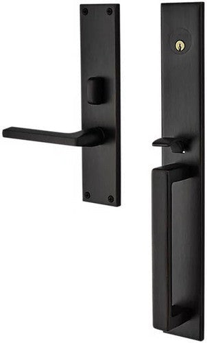 Baldwin Estate Minneapolis Mortise Handleset Entrance Trim with Interior 5162 Lever in Venetian Bronze finish