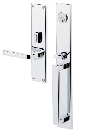 Baldwin Estate Minneapolis Mortise Handleset Entrance Trim with Right Handed Interior 5162 Lever in Polished Chrome finish
