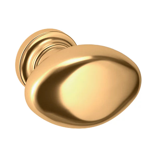 Baldwin Estate Oval Knob 1.25" in Lifetime Polished Brass finish