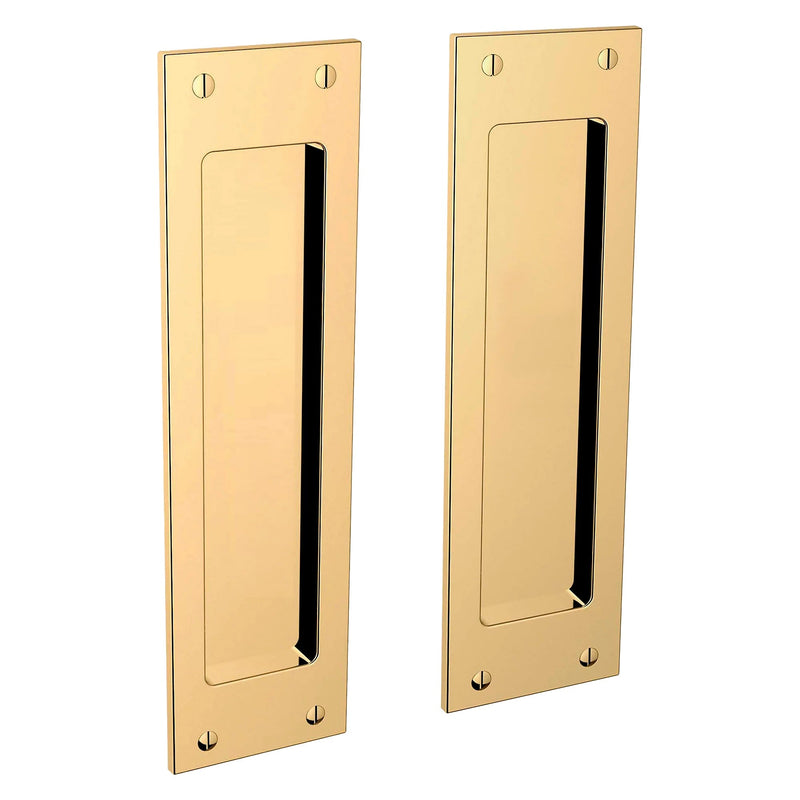 Baldwin Estate Santa Monica Passage Large Pocket Door Set in Unlacquered Brass finish