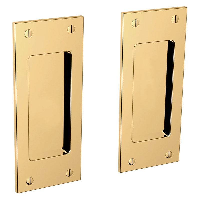 Baldwin Estate Santa Monica Passage Small Pocket Door Set in Unlacquered Brass finish