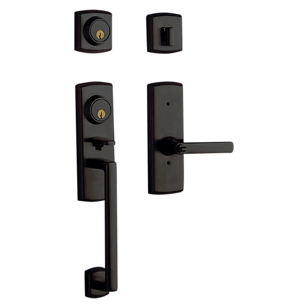 Baldwin Estate Soho 2-Point Lock Single Cylinder Handleset With Interior Left Handed Soho Lever in Oil Rubbed Bronze finish
