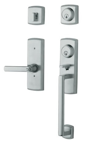 Baldwin Estate Soho 2-Point Lock Single Cylinder Handleset With Interior Right Handed Soho Lever in Polished Chrome finish