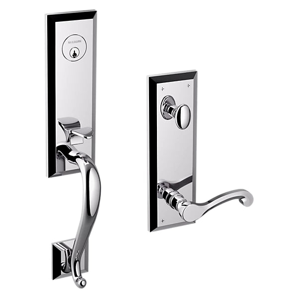 Baldwin Estate Stonegate Single Cylinder Handleset with Interior Left Handed 5445V Classic Lever in Polished Chrome finish