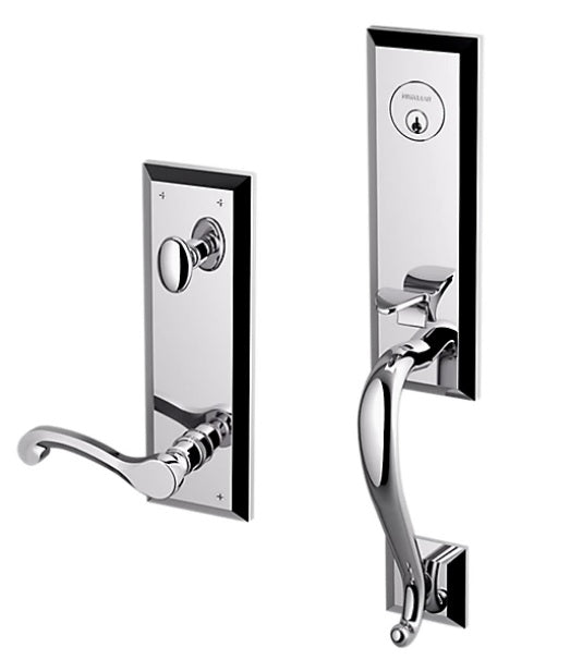 Baldwin Estate Stonegate Single Cylinder Handleset with Interior Right Handed 5445V Classic Lever in Polished Chrome finish