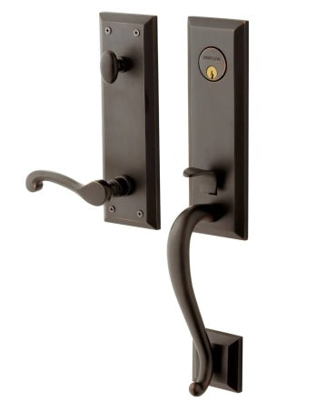 Baldwin Estate Stonegate Single Cylinder Handleset with Interior Right Handed 5445V Classic Lever in Venetian Bronze finish
