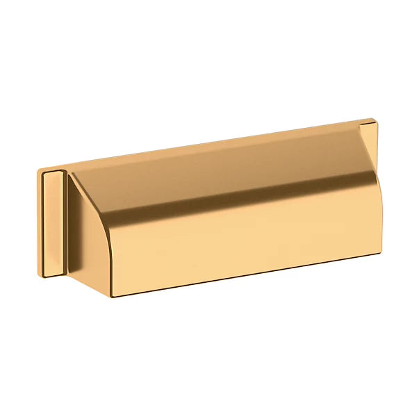 Baldwin Estate Transitional Cup Pull 4" in Lifetime Polished Brass finish