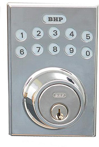 Better Home Products Electronic Deadbolt with Square Plate in Chrome finish