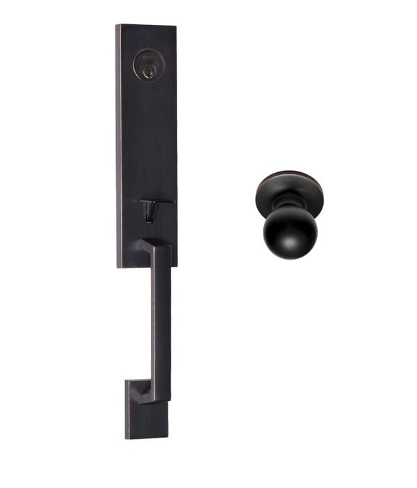 Better Home Products Fisherman's Wharf Handleset with Ball Knob Interior in Dark Bronze finish