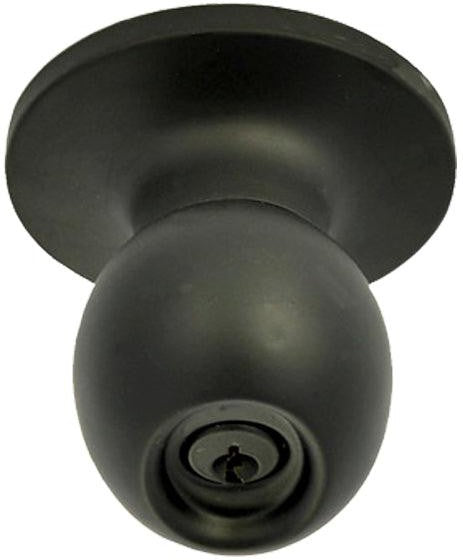 Better Home Products Miraloma Park Entry Egg Knob in Black finish