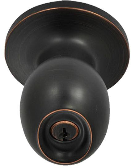 Better Home Products Miraloma Park Entry Egg Knob in Dark Bronze finish