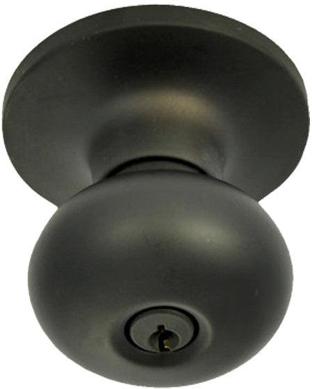 Better Home Products Noe Valley Mushroom Entry Knob in Black finish