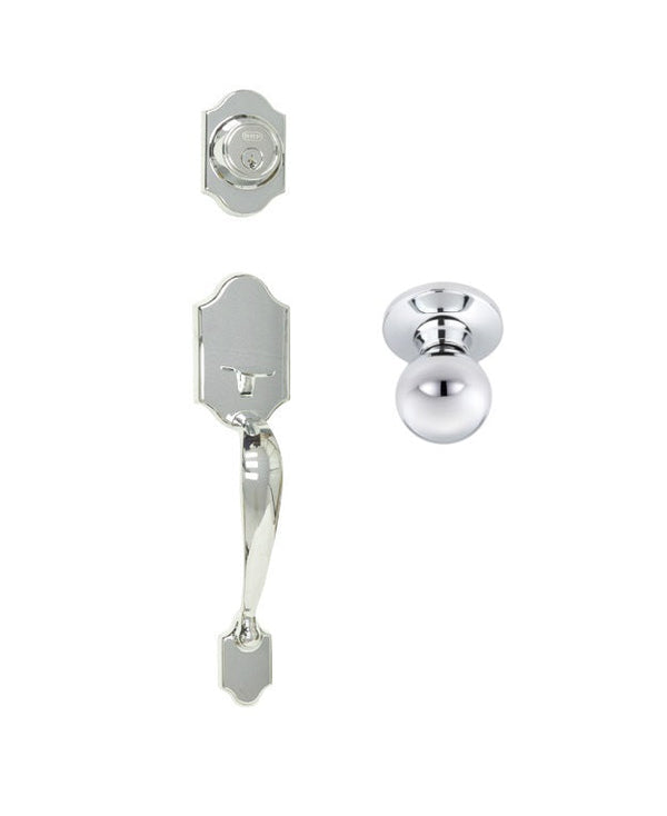 Better Home Products Ocean Beach Handleset with Ball Knob Interior in Chrome finish