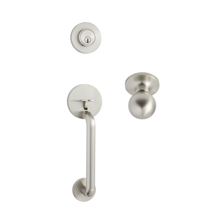 Better Home Products Skyline Handleset with Ball Knob Interior in Satin Nickel finish