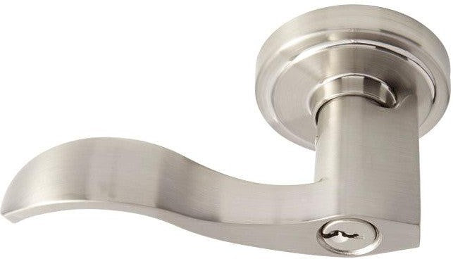 Better Home Products Twin Peaks Entry Lever - Left Handed in Satin Nickel finish