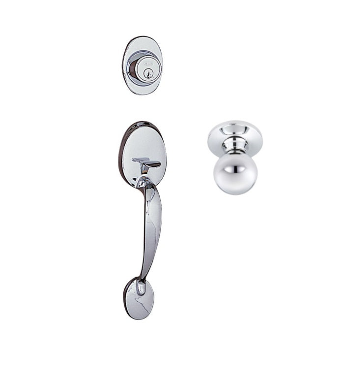 Better Home Products Van Ness Handleset with Ball Knob Interior in Chrome finish