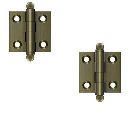 Deltana-1 1/2" x 1 1/2" Hinge with Ball Tips (Pair)-Antique Brass-Coastal Hardware Store