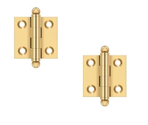 Deltana-1 1/2" x 1 1/2" Hinge with Ball Tips (Pair)-PVD Polished Brass-Coastal Hardware Store