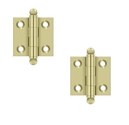 Deltana-1 1/2" x 1 1/2" Hinge with Ball Tips (Pair)-Unlacquered Brass-Coastal Hardware Store